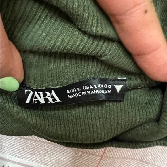 Zara Green Turtleneck Sleeveless Maxi Dress LARGE NWOT - Picture 9 of 9
